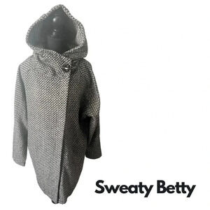 Sweaty Betty | Rare Black and White Dolman Sleeve Wool Blend Jacket | Size  XS/S